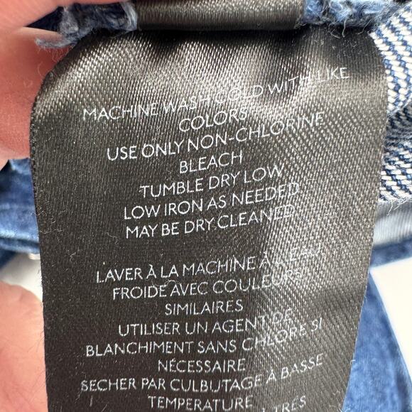 Free People Overalls Womens Large Ziggy We the Free Blue Denim Relaxed Bib - Picture 10 of 11